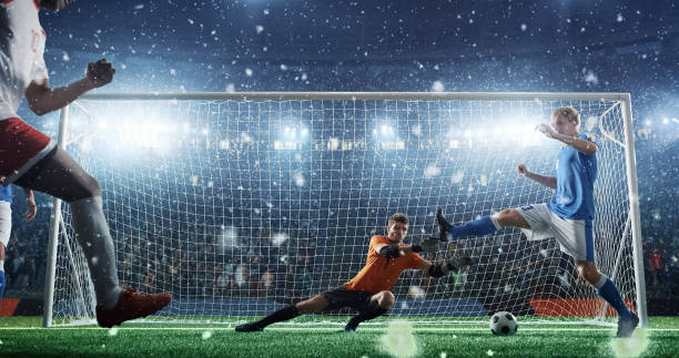 istock Soccer game moment  on professional stadium 941749316