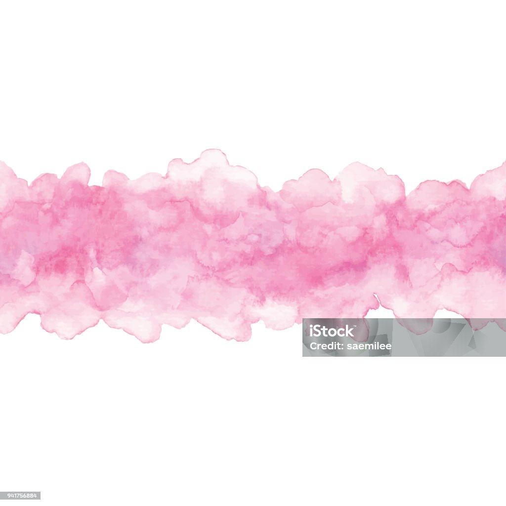 Watercolor Pink Ombre Background Horizntal Stock Illustration