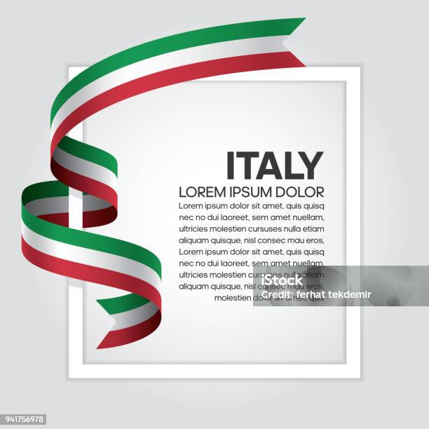 Italy Flag Background Stock Illustration - Download Image Now - Italy, Flag, Ribbon - Sewing Item