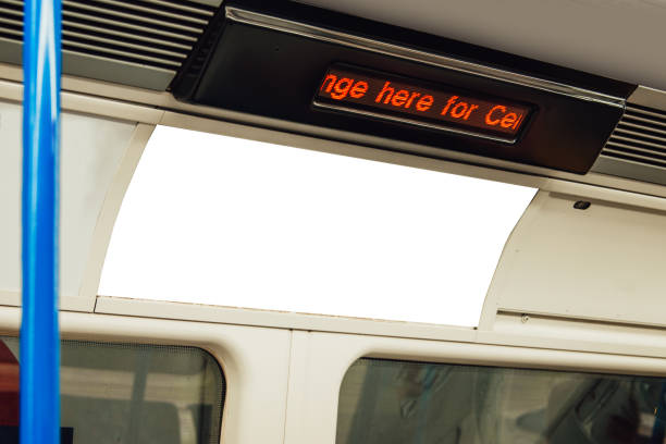 quadro de avisos no interior do trem do metrô - outdoor chair - fotografias e filmes do acervo