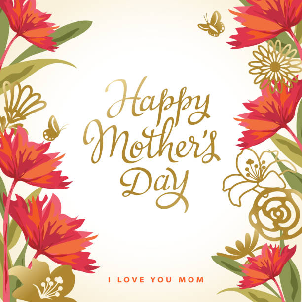 illustrazioni stock, clip art, cartoni animati e icone di tendenza di buona festa della mamma - mothers day frame flower single flower