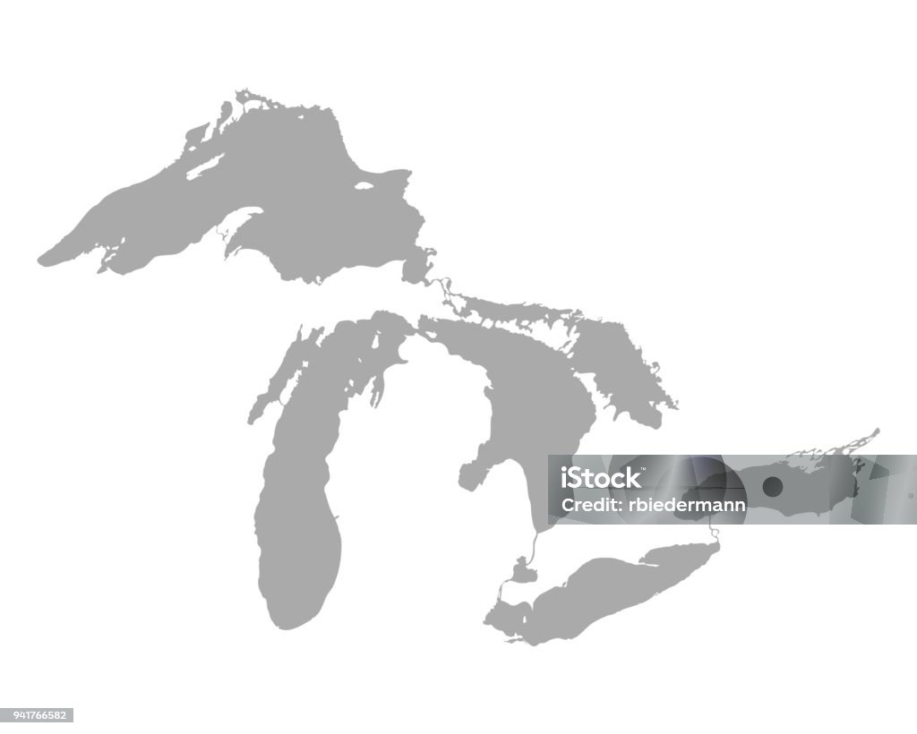 Map of Great Lakes Great Lakes stock vector