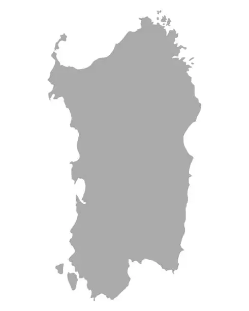 Vector illustration of Map of Sardinia