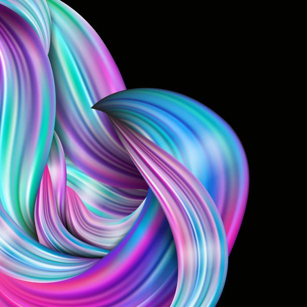 istock 3d abstract fluid design. Colorful modern background with twisted brush stroke, smear waves, paint splash curl, splatter. 941768936
