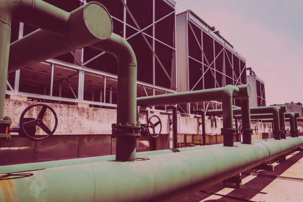 istock Sets of cooling towers in data center building. 941769280