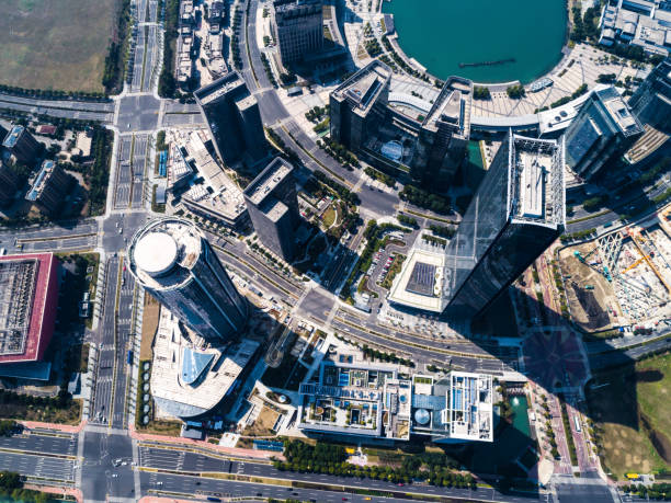istock Aerial view of downtown skyscrapers 941770614