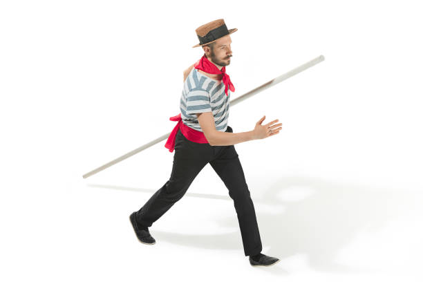 istock Caucasian man in traditional gondolier costume and hat 941771120
