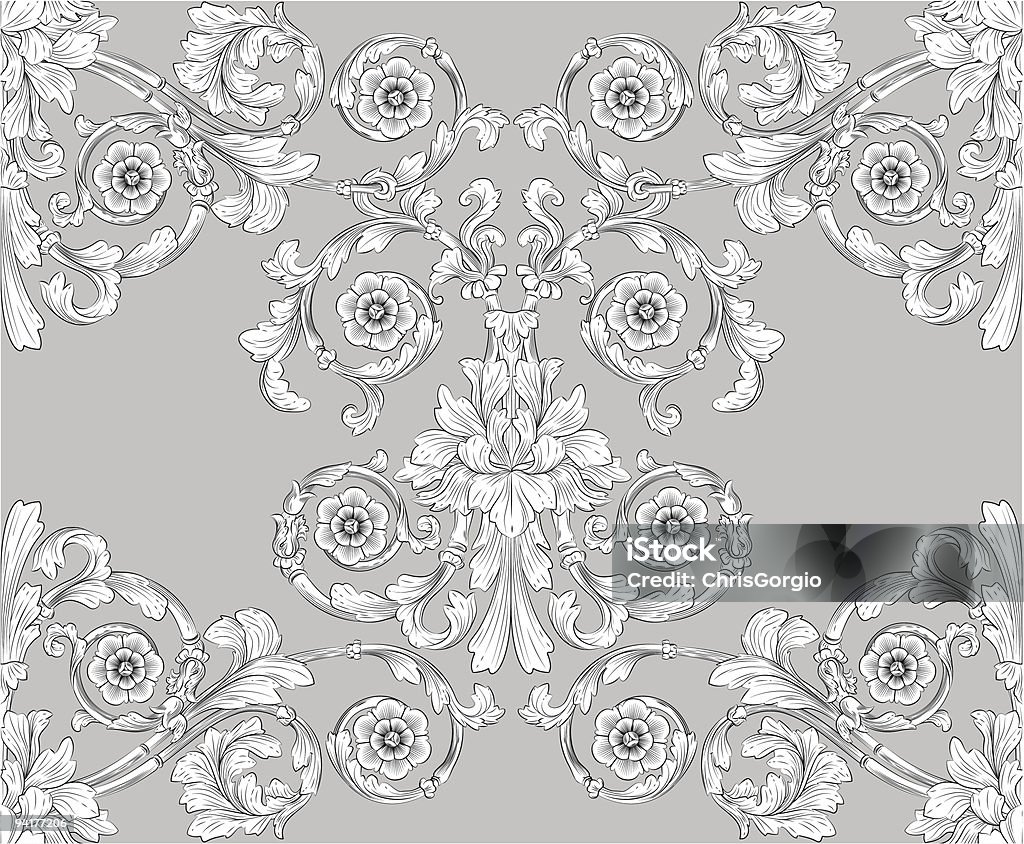 seamless tiling padrão de Papel de parede floral - Royalty-free Abstrato arte vetorial