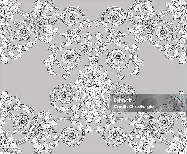 Seamless Tiling Padrão De Papel De Parede Floral - Arte vetorial de stock e mais imagens de Abstrato - Abstrato, Amostra de Tecido - Têxtil, Botânica - Ciência de plantas