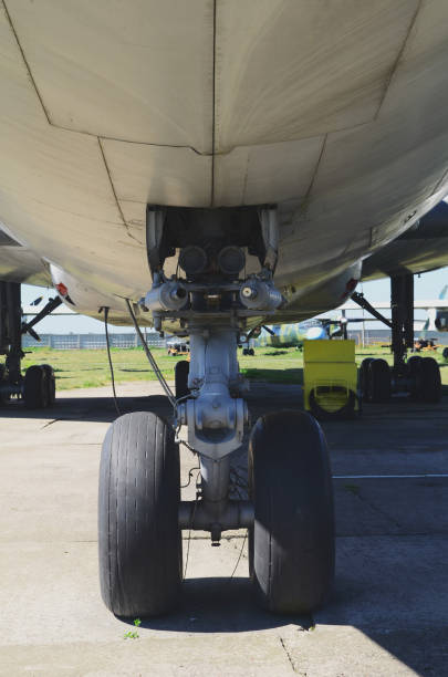 istock Photo of a white airplane chassis 941775910