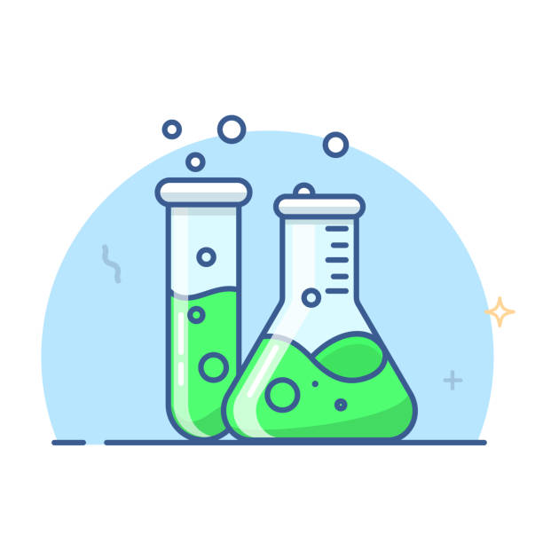 Laboratory Glass Flasks And Test Tube Erlenmeyer Flask Vector Stock  Illustration - Download Image Now - iStock