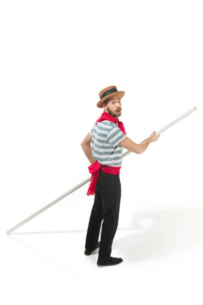 istock Caucasian man in traditional gondolier costume and hat 941781074