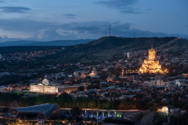 istock Evening view at the Holy Trinity Cathedral in Tbilisi, Georgia. 941788528