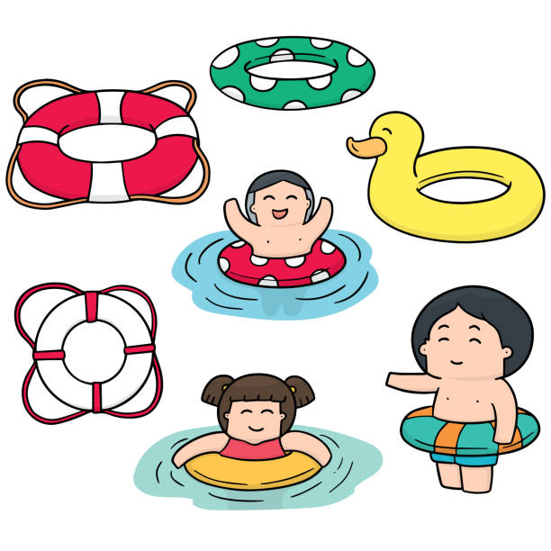 illustrations, cliparts, dessins animés et icônes de la vie anneau - swimming pool child swimming buoy