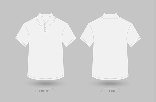 White Polo T Shirt Vector Illustration Front And Back View Empty Design ...