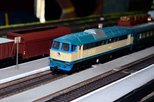 istock Toy train model on the railway 941789160