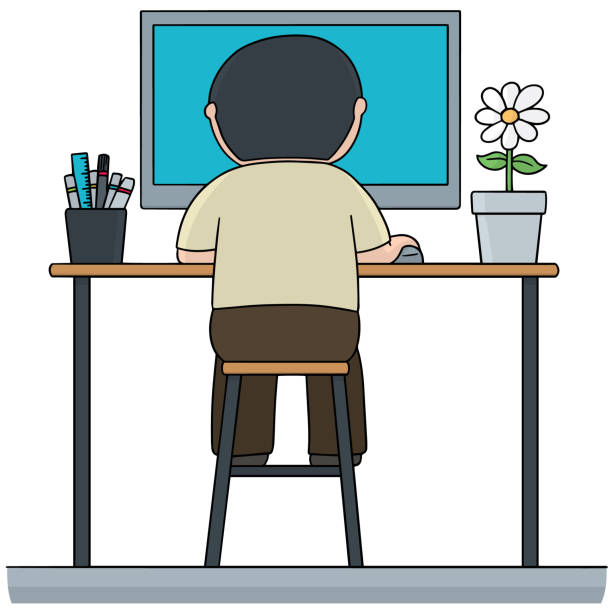 Man Using Computer Cartoon Drawig 620+ Man Cartoonist Stock Illustrations, Royalty-Free Vector Graphics ...