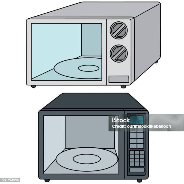 Microwave Oven Stock Illustration - Download Image Now - Appliance, Cartoon, Cooking