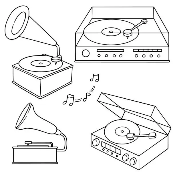 Vector illustration of phonograph