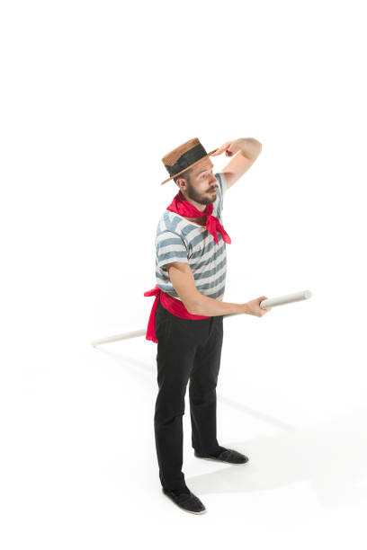 istock Caucasian man in traditional gondolier costume and hat 941800076