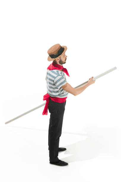 istock Caucasian man in traditional gondolier costume and hat 941800122