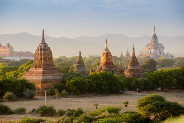 istock group of ancient pagodas in Bagan at the sun set, myanmar 941807324