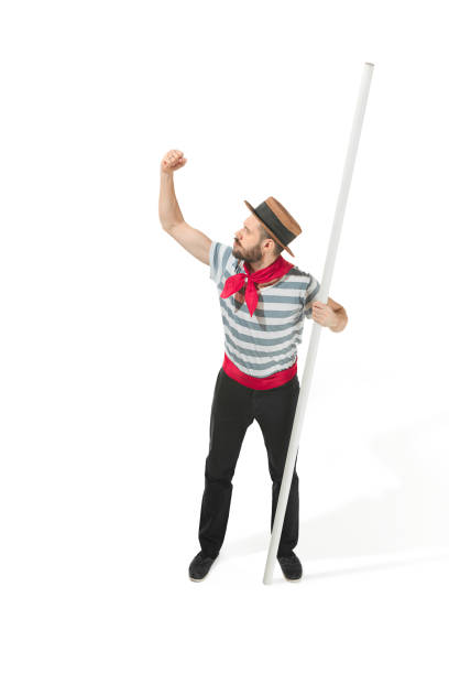 istock Caucasian man in traditional gondolier costume and hat 941807482