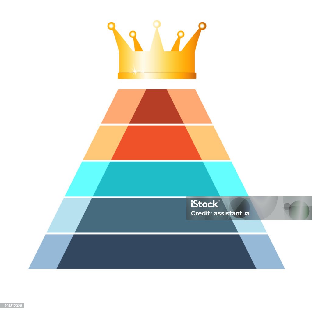 Pyramid S Position Pyramid Colorful Infographic 5 Positions Template On White Background ...