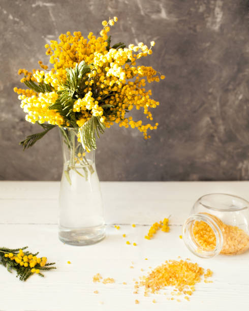 istock Lemon salt. Bouquet in a vase. Mimosa 941818304