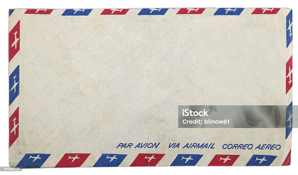 Vintage airmail конверт - Стоковые фото Авиапочта роялти-фри