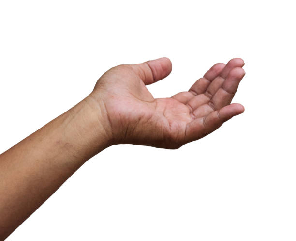 istock The gesture of a hand holding a phone on white background. 941835008