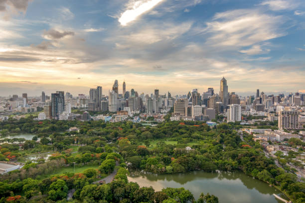 istock Modern condominium building View highrise condominiums with park in downtown. 941842286