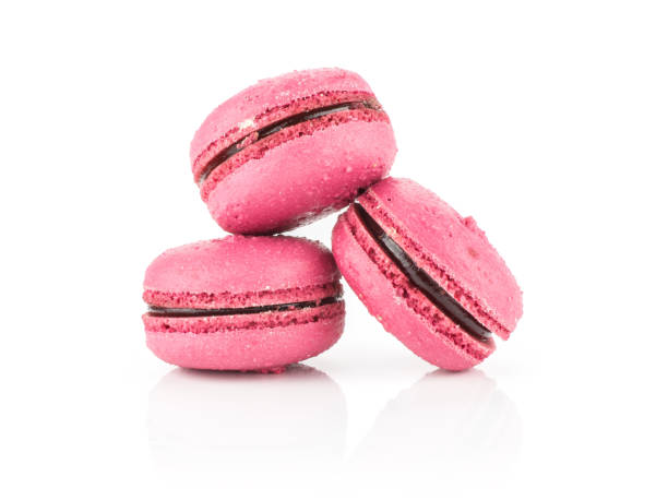 Colourful French macaron (macroon) isolated on white