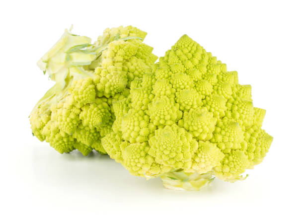istock Fresh green romanesco cauliflower isolated on white 941851094