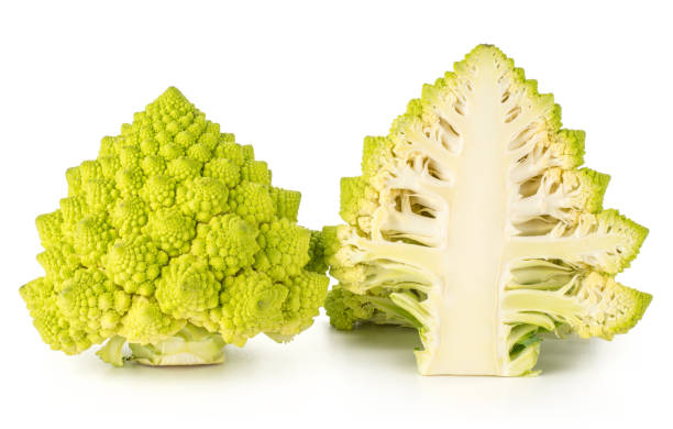 istock Fresh green romanesco cauliflower isolated on white 941851396