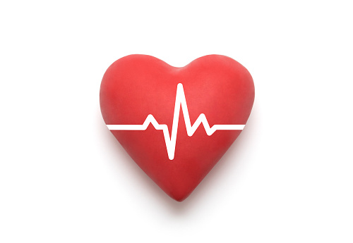 Heart pulse with clipping path over white background
