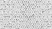 White hexagons mosaic 3D render