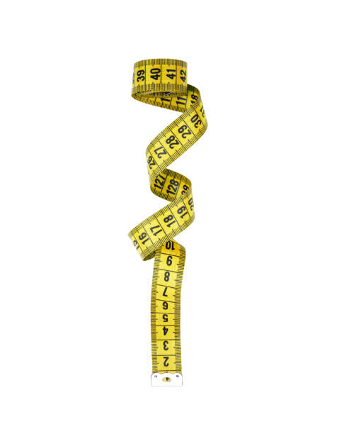 istock Letter I isolated on white background. Yellow measuring tape texture 941875910