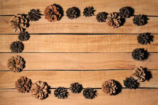 istock a bunch of cones on a wooden Board 941879988