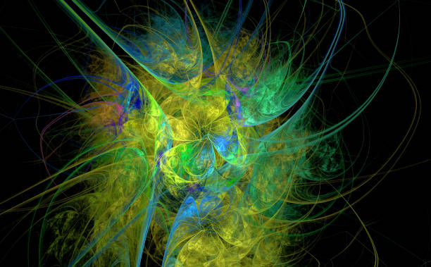 istock Abstract illustration of a fractal pattern on black background 941882400