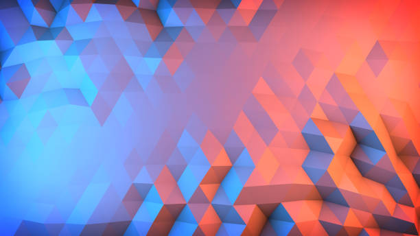 Low poly gradient surface abstract 3D render Low poly gradient surface. Abstract 3D render craster stock pictures, royalty-free photos & images
