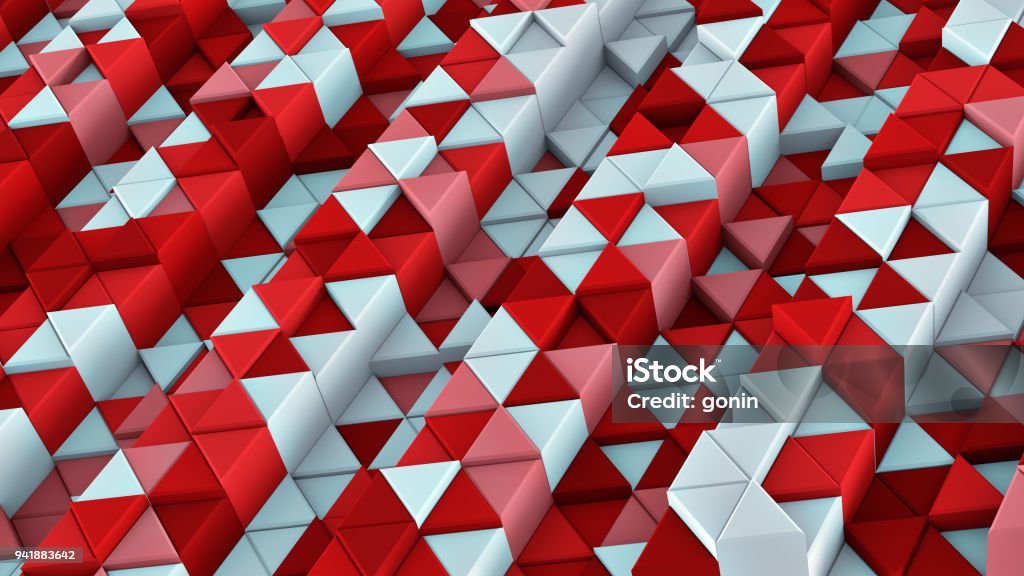 White And Red Linear Extruded Triangles Abstract 3d Render Stock Photo ...