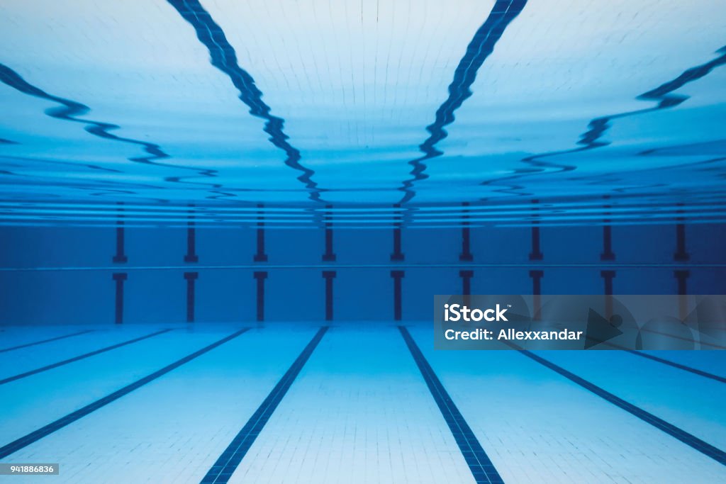 Underwater Empty Swimming Pool. Swimming Pool Stock Photo