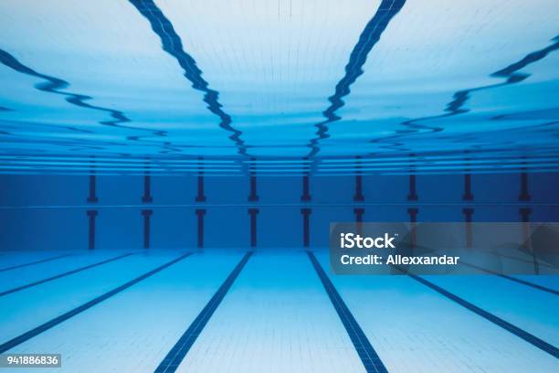 Underwater Empty Swimming Pool Stock Photo - Download Image Now - Swimming Pool, Backgrounds, Sport