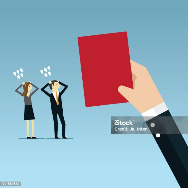 The Red Card Stock Illustration - Download Image Now - Defeat, Red Card, Referee