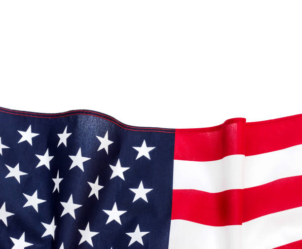 istock American flag isolated on white. Copy space. 941893458