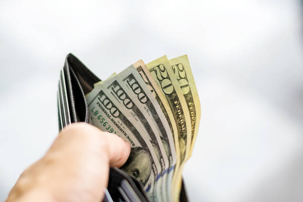 A man's wallet isolated on a white background.