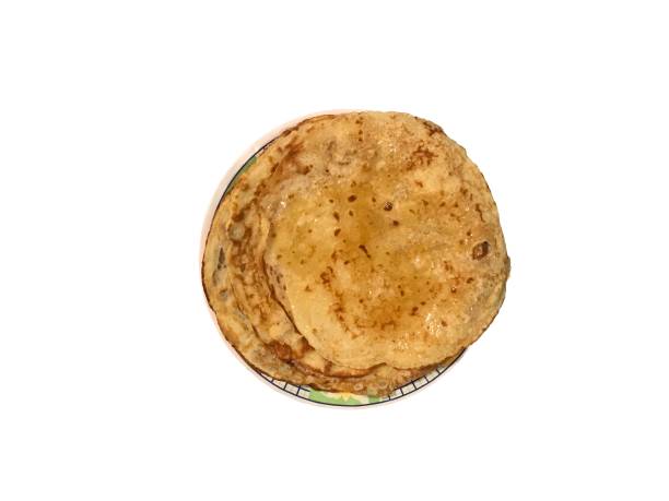 istock Isolated top view of a stack of crepes on a dish 941900152