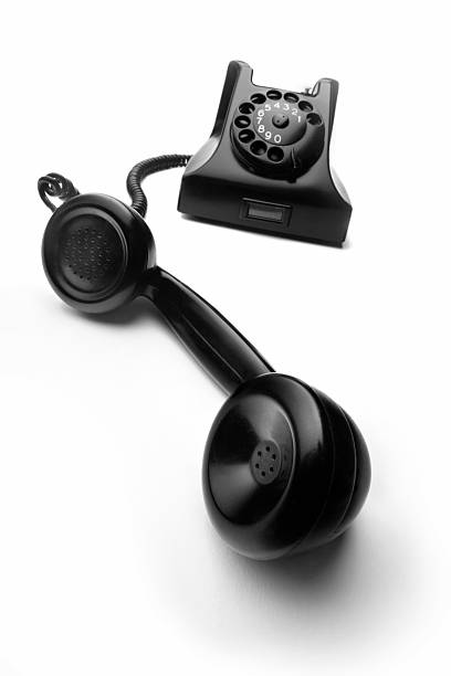 istock Office: Telephone Black Isolated on White Background 94190016