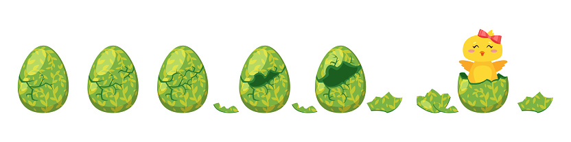 Hatch Animation Chick Hatch Animation From Egg Stock Illustration - Download Image Now ...
